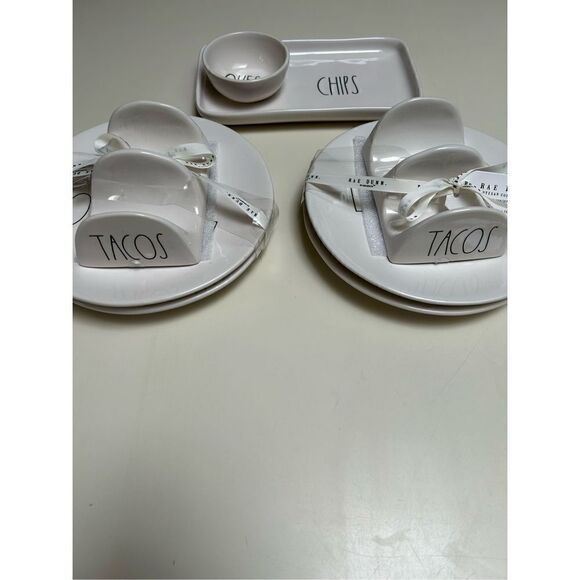 Rae Dunn 2 Taco Sets Plus Chips And Queso - Picture 3 of 4